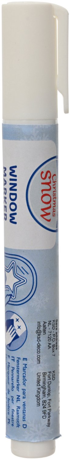Decoris Raamstift - wit - kunststof - afwasbaar - 13,5 cm - Tekenen op raam en spiegel