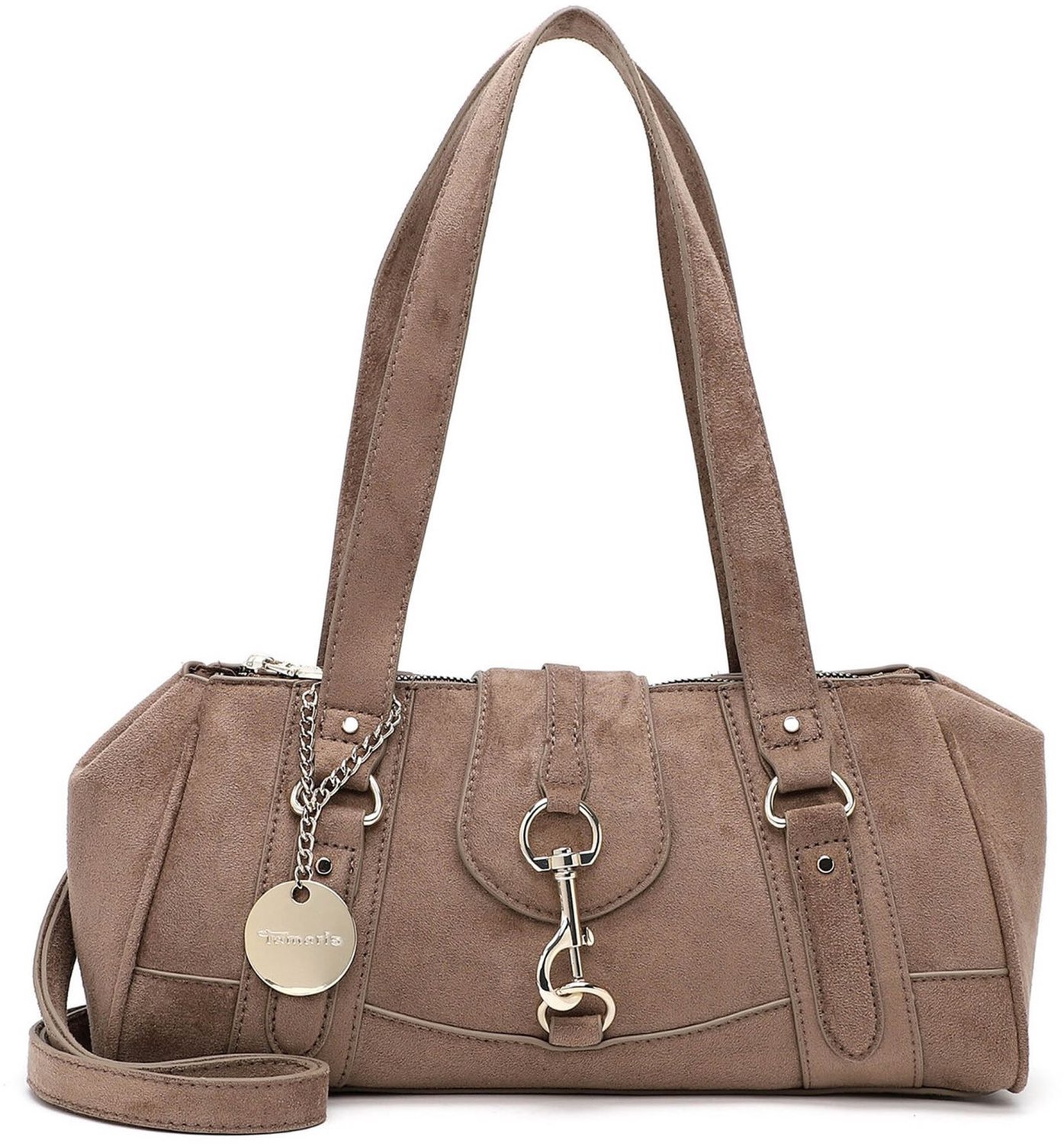 Tamaris schoudertas Marina Suede Cityshopper Grey Taupe