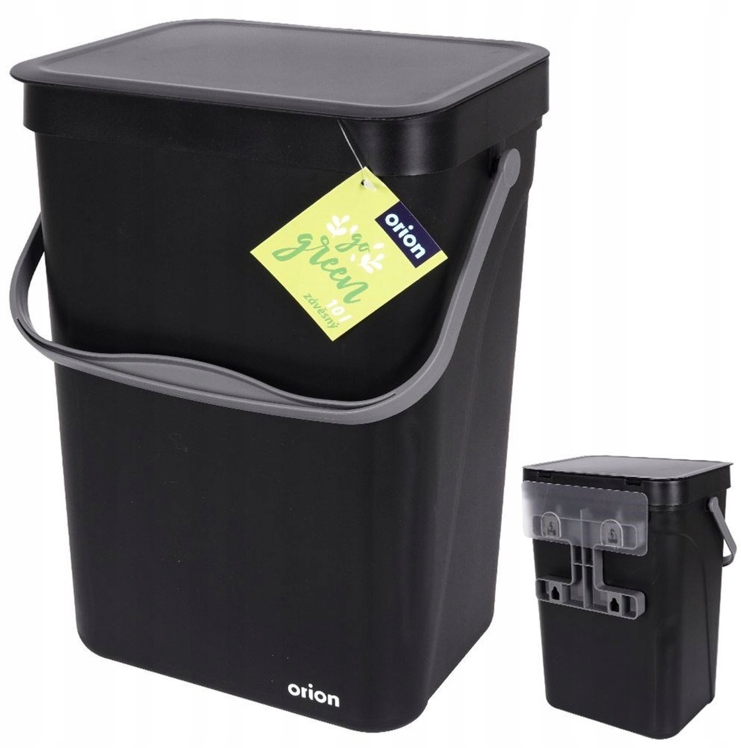 Hangende Keukenprullenbak voor Bioafval, 10L, Zwart