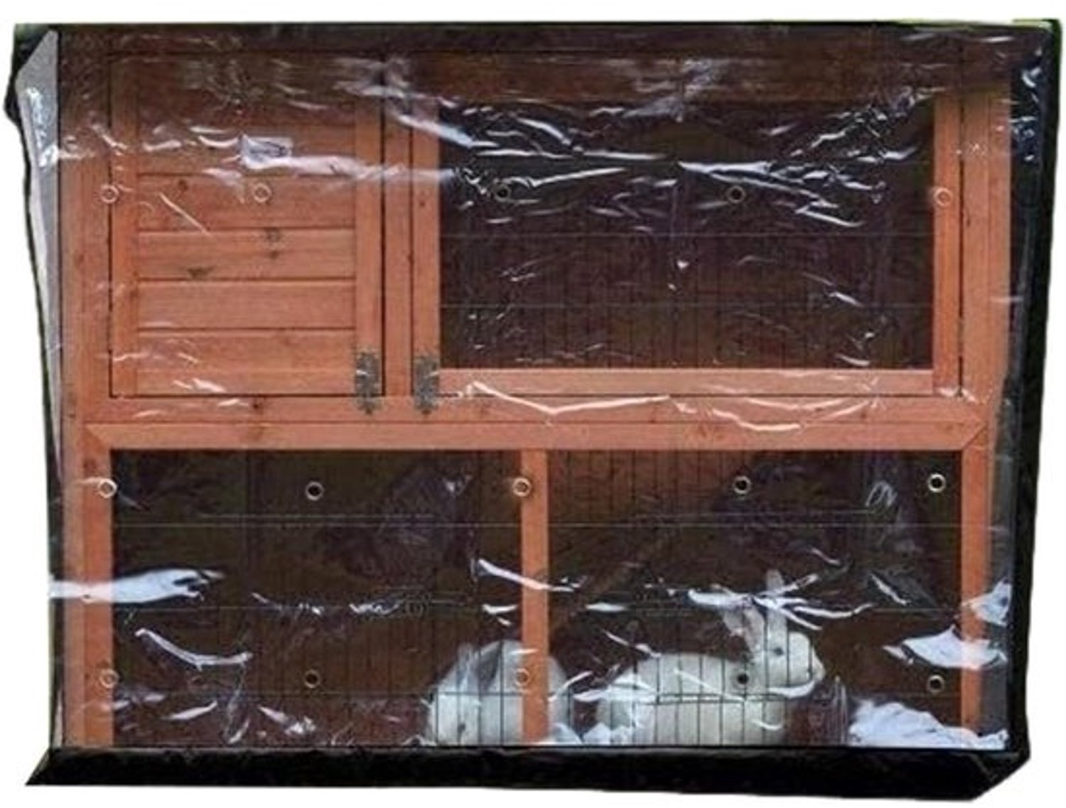 Beschermhoes voor konijnenhok - Hokhoes voor konijn - Dieren beschermen - Waterdicht - Oxford-materiaal - 122 x 50 x 105 cm - Grijs