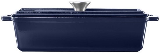 Merkloos Gietijzeren Braadpan met Deksel, Blauw, 1.7L — afbeelding 5