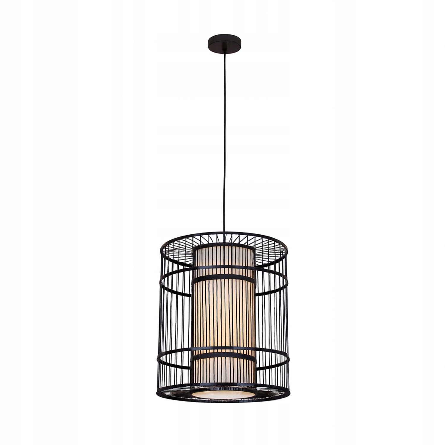 Boho Bamboe Hanglamp Zwart Hout Rotan - Stijlvolle Verlichting