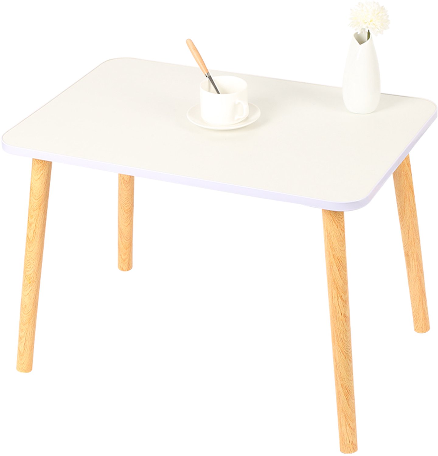 PIPIPOXER Bijzettafel - Tafeltje - Kleine Salontafel - Tafel Industrieel - Sidetable voor Woonkamer, Thuiskantoor - 60 x 40 x 40 cm - Wit
