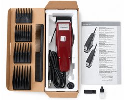 Moser 1400-0050 Tondeuse voor Haar en Baard – Met 4 Opzetkammen en Accessoires