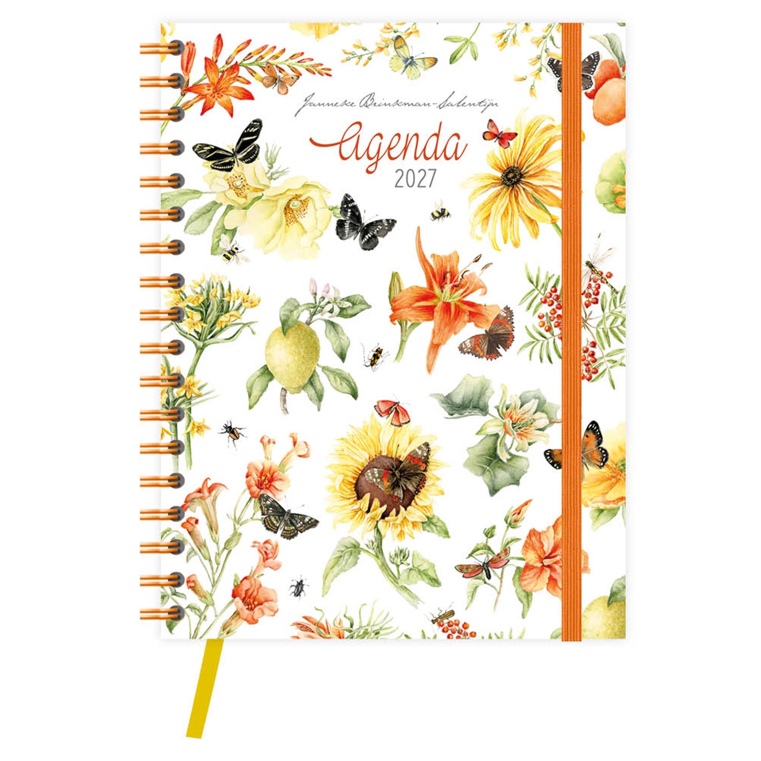 Janneke Brinkman bureau-agenda (harde kaft) Gele bloemen 2027