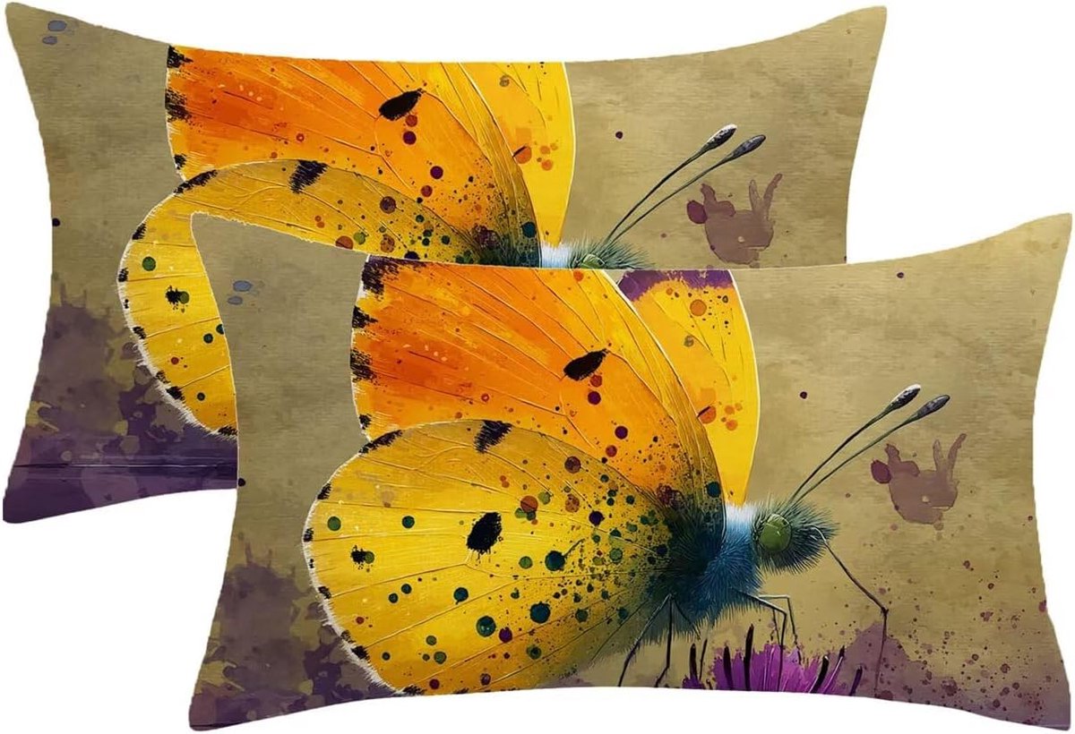 40 x 70 cm, 2 stuks, fluweel, grijs, vlinderpatroon, kussensloop met onzichtbare ritssluiting, kussensloop voor decoratie, woonkamer, woonkamer, bank, 891p