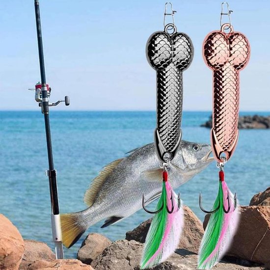 2 stuks Metalen aas vissen met veer, Visaas met drielingen vishaken voor knipperlichten vissen en spinners vissens,grappige cadeaus voor mannen, forelaas, baars aas, harde metalen lepel — afbeelding 4