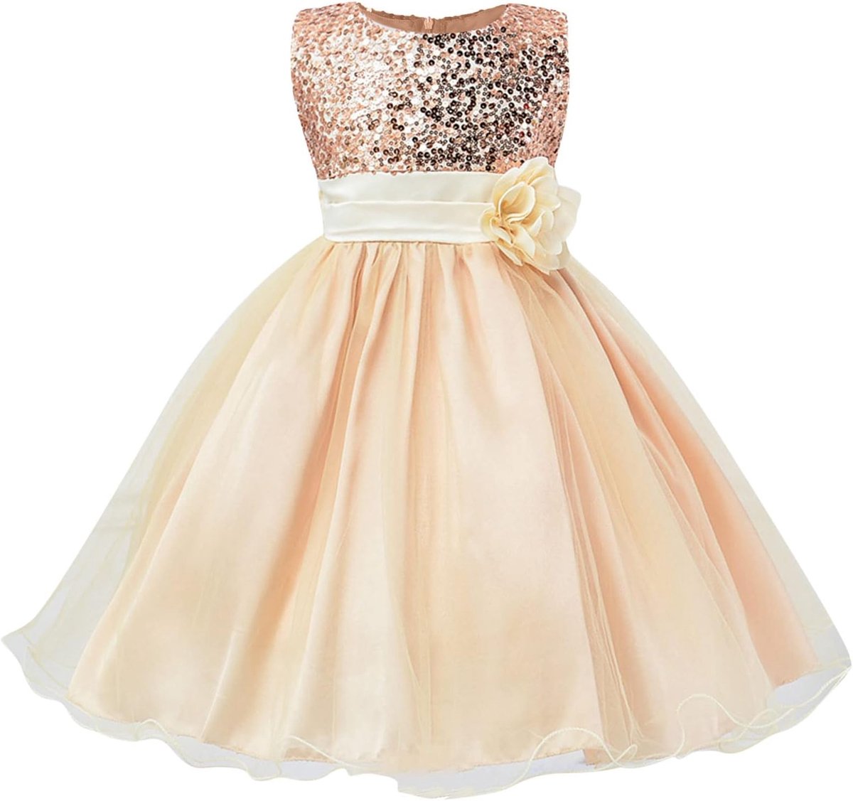 Prinsessenjurk voor meisjes, ceremonie, avond, pof, chiffon, mouwloos, doop, gala, banket, meisjes, kinderen, A72