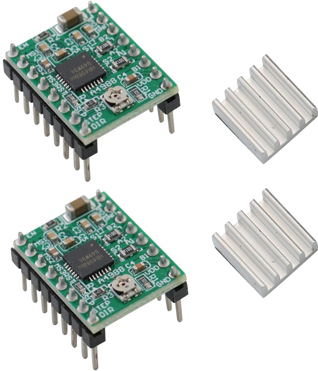 Stappenmotor-Drivermodule DC 3,3-5 V 3D-Printeraccessoire met Koellichaam Oververhittingsbeveiliging en UVLO voor Arduino voor Raspberry Pi (Verpakking van 2)
