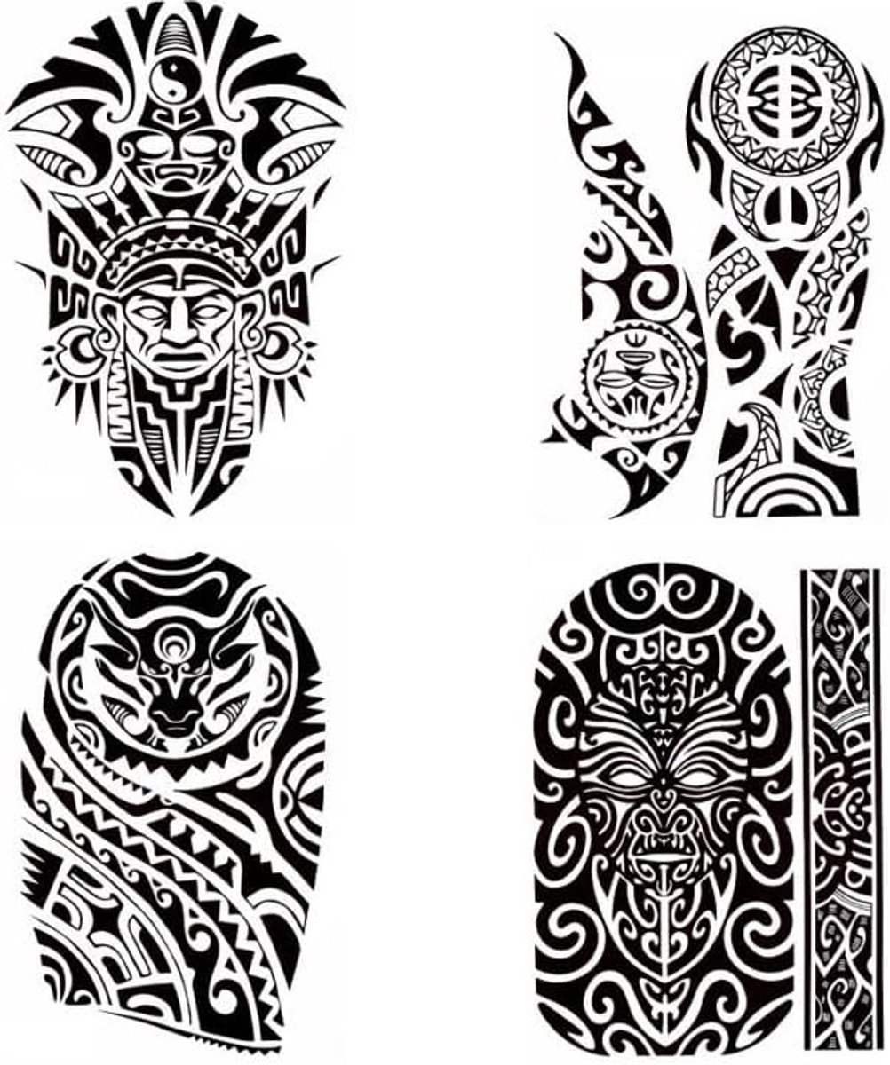 Arm Tattoo Maori Tattoo Arm Tattoo Tijdelijke Tattoo Nep Tattoo 4 Vellen Set Maori 4