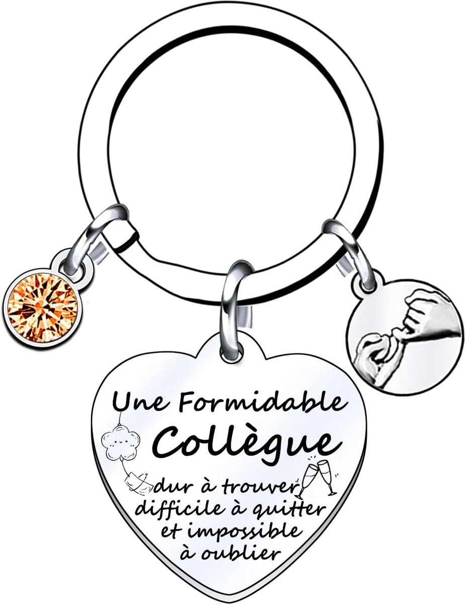 Collega sleutelhanger collega cadeau uitchecken werkcollega vrouw gepersonaliseerde sleutelhanger cadeau-idee beste vriendin cadeau voor vriendin vrouw man (1)