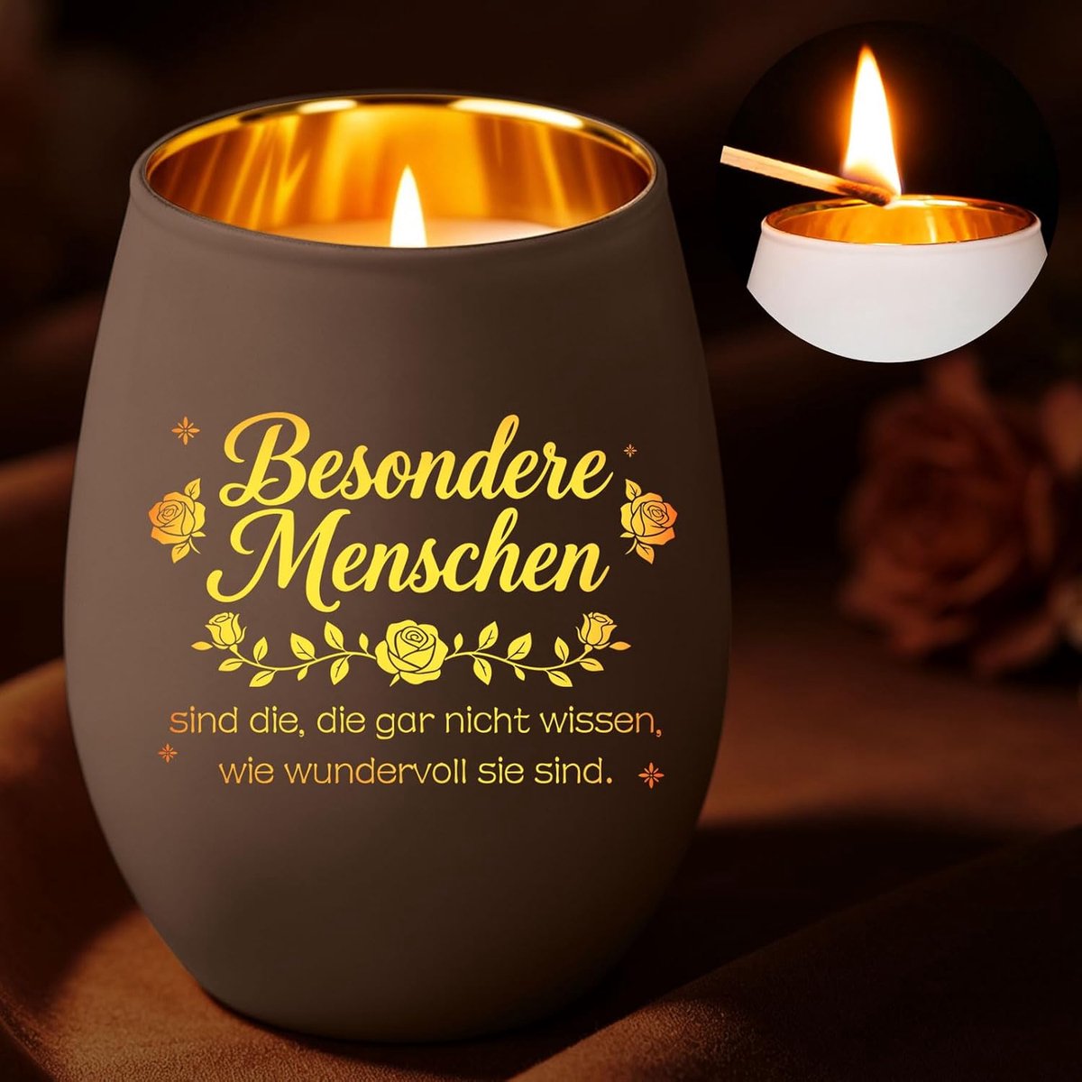 Theelichthouder van glas, cadeau voor beste vriendin, theelichthouder met gegraveerde spreuk, cadeau voor tafeldecoratie en cadeau (speciale mensen, wit)