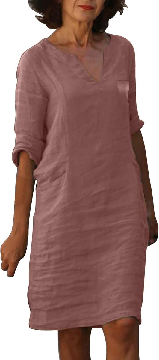 Damesjurk, grote maat, casual, elegant, chique, avond, cocktail, ceremonie, print, stippen, zomer, lente, middellang, kantoor, casual, A104