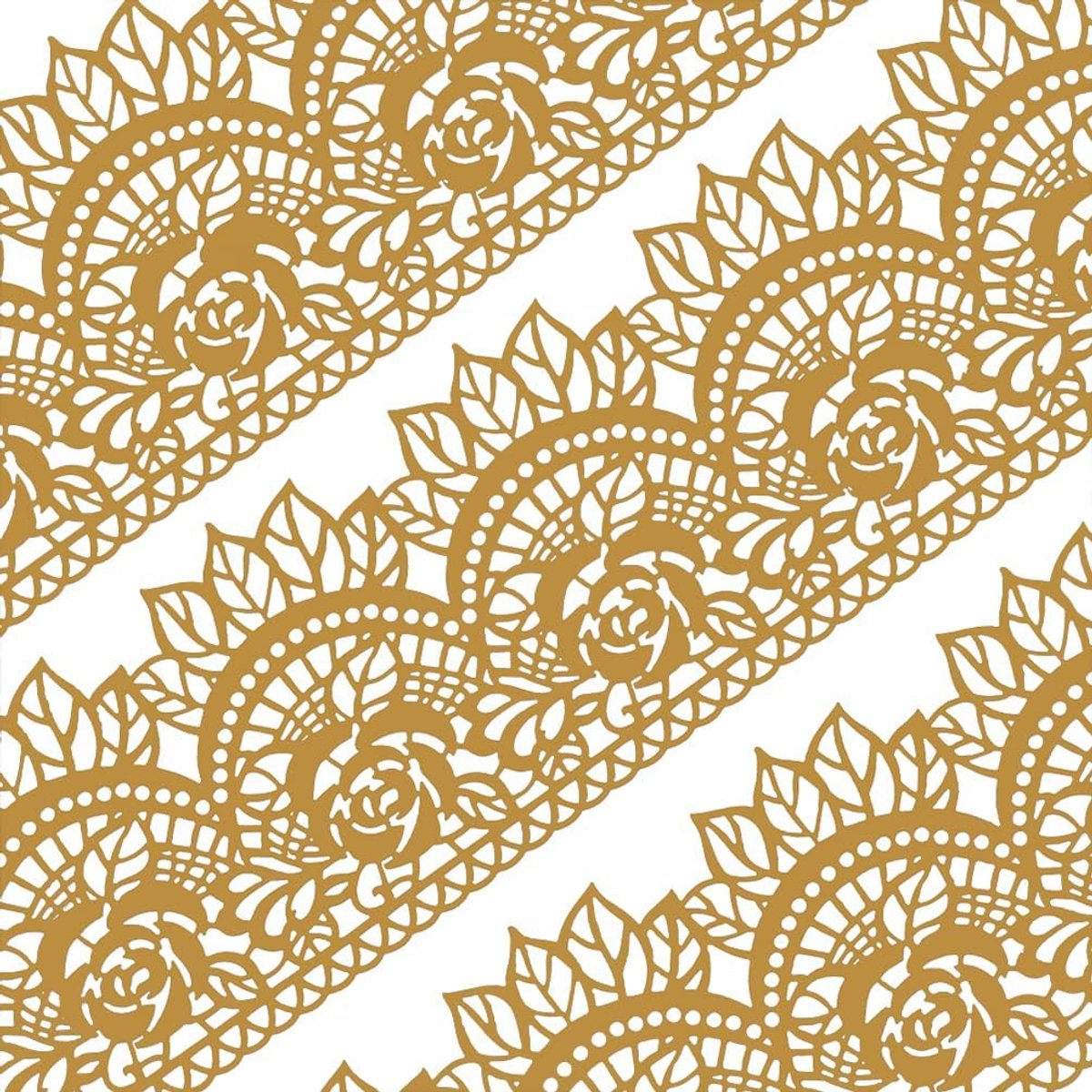 Eetbare cake kant roos sint-jakobsschelp gouden 14" 10-delige set