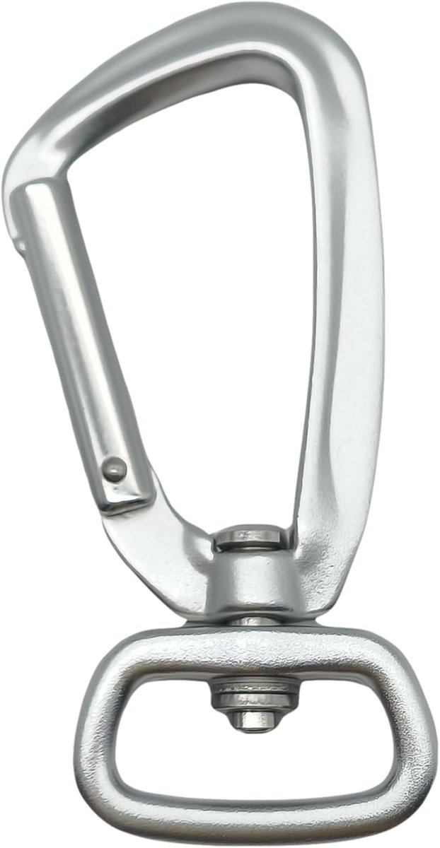 Karabijnhaak met draaipunt van aluminium, met draagvermogen van 400 kg, 360 graden draaibare karabijnhaak voor hondenriem, outdoor, sleutelhanger