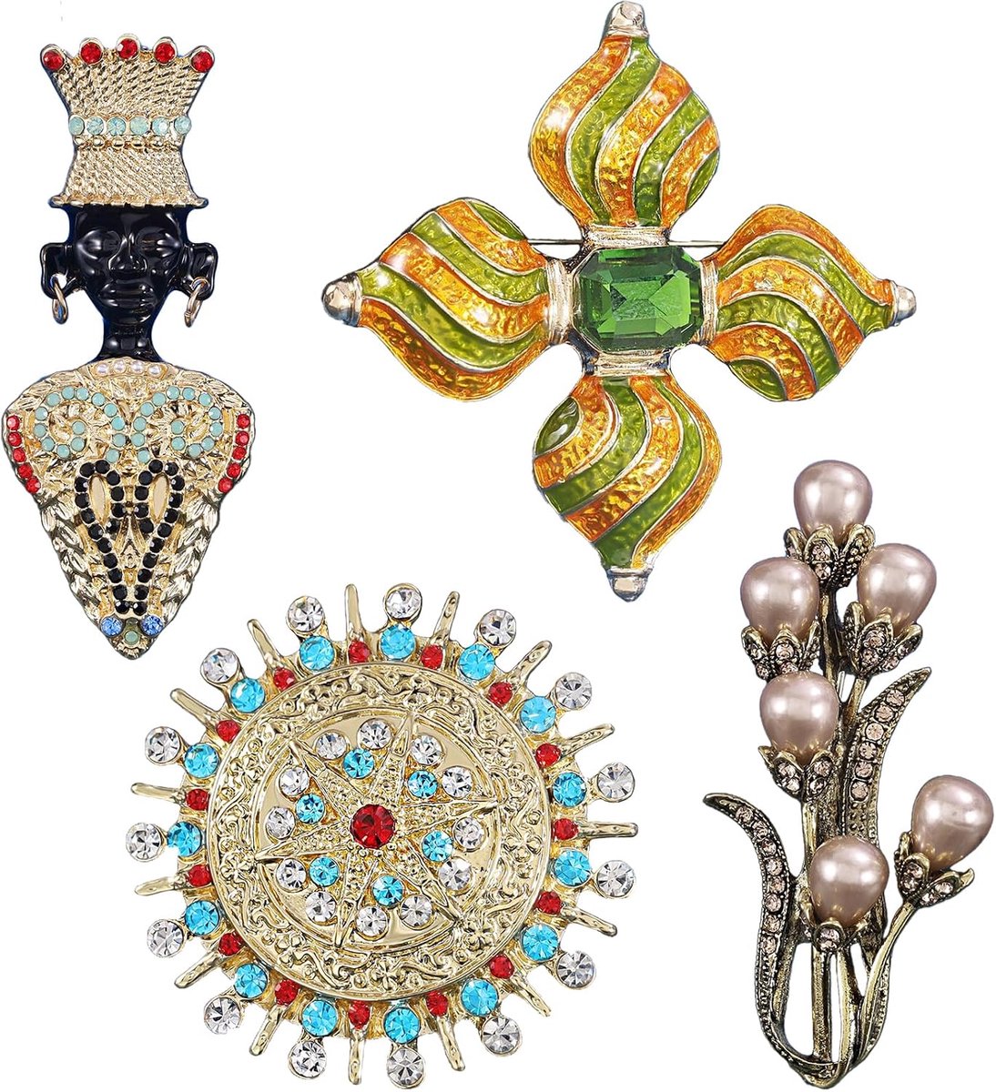 Broches, Barokke Broche, Dames Broche, Legering Broche, Geschikt voor Kledingdecoratie en Verjaardagscadeaus