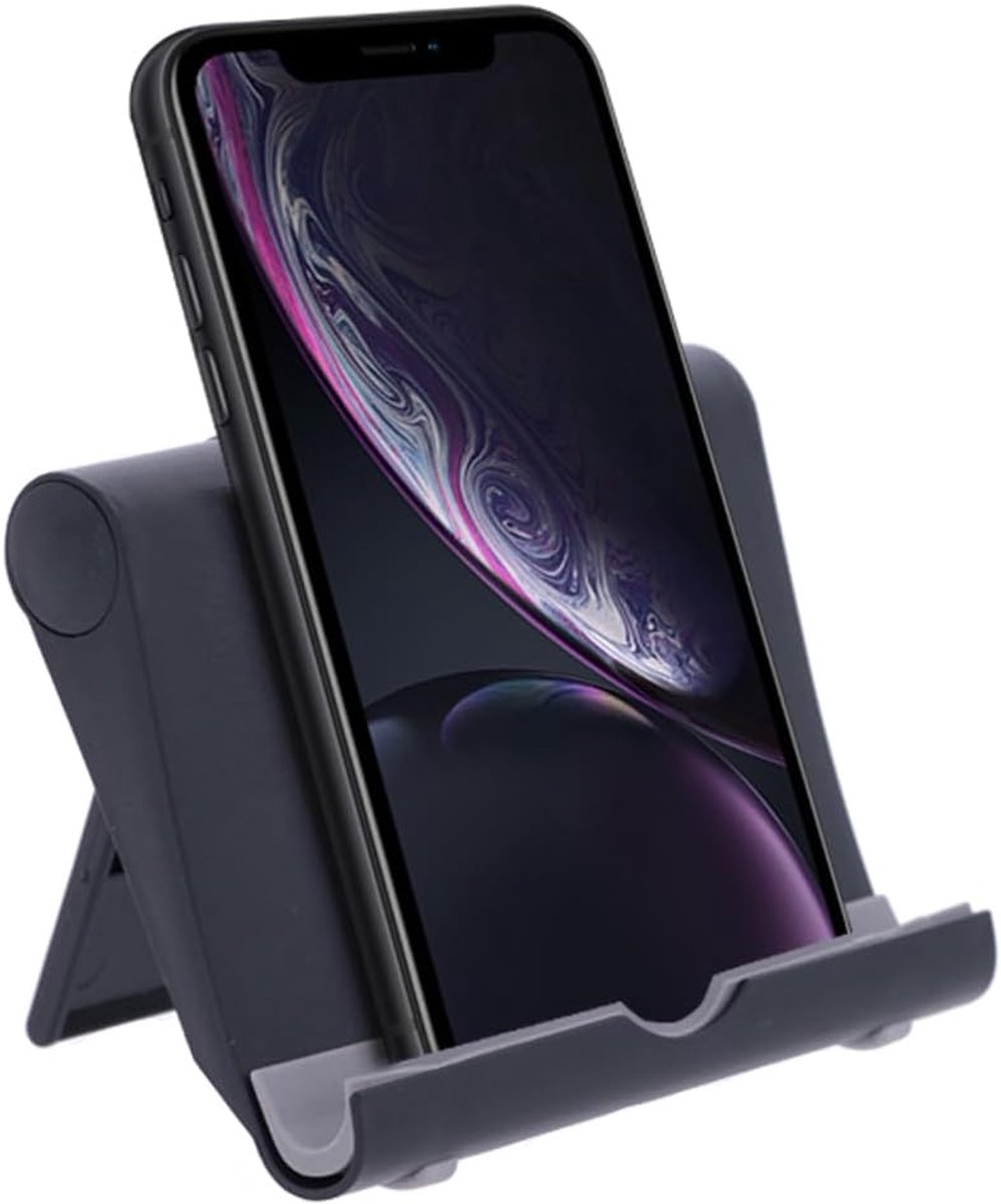 Tafelstandaard voor mobiele telefoon, tablet, eBook, iPad, tot 11 inch, zwart.