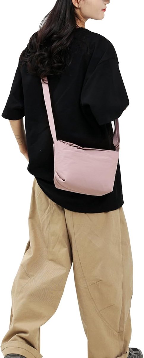 Schoudertas met verstelbare schouderriem, nylon, crossbody-stijl voor kantoor, reizen, winkelen, dagelijks gebruik