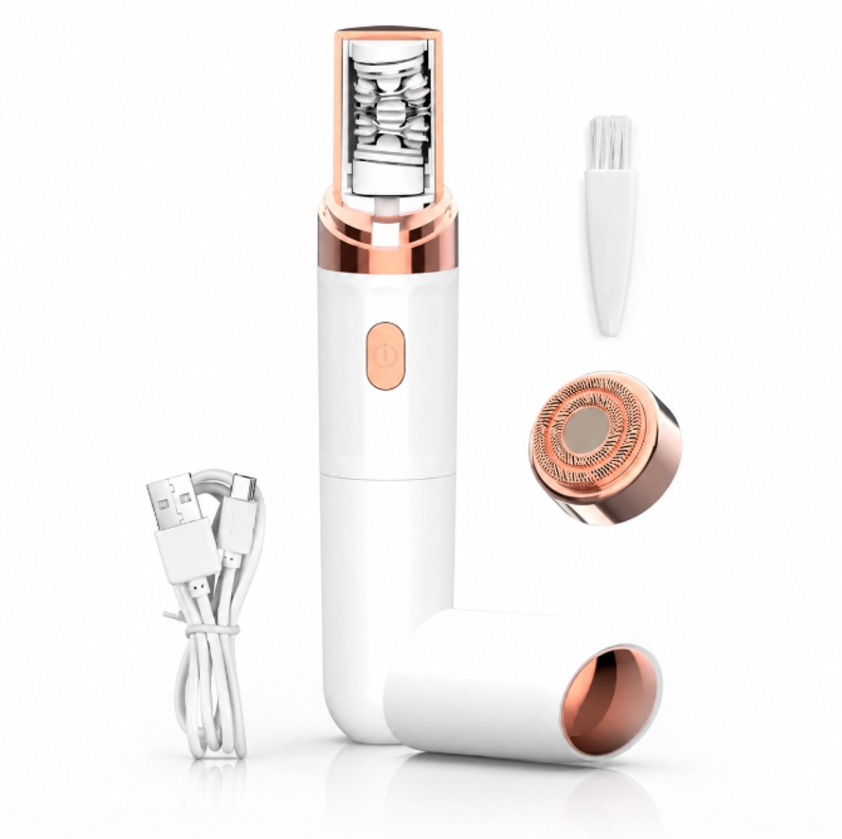 Oplaadbare gezichtshaarverwijderaar voor vrouwen - Zachte en snelle ontharing, draagbaar gezichtsapparaat met USB-opladen, ideaal voor een gladde huid (White01)