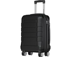 TRVLMORE Handbagage Koffer - 38-45L uitbreidbaar - TSA Cijferslot - Lichtgewicht - Uitbreidbaar - Trolley - 54x35x21.5cm - Zwart