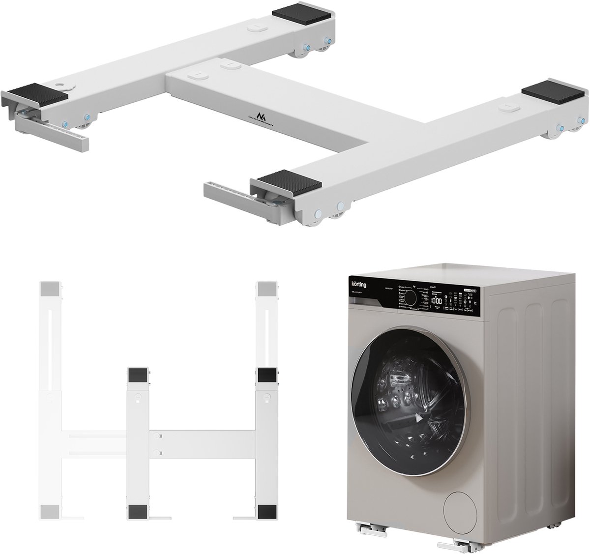 Maclean - Meubelroller - Meubelverplaatser - Verrijdbaar onderstel voor huishoudelijke apparaten tot 300kg - maximale breedte 450-700 mm, MC-918
