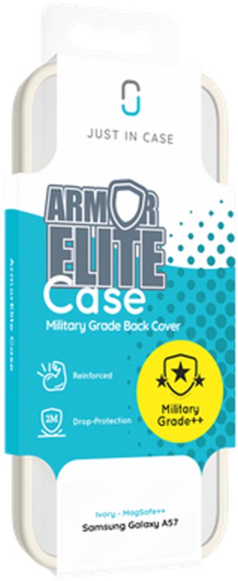 Ivory MagSafe Armor Elite Case Samsung Galaxy A57 met militaire bescherming.