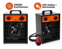 HOME It® Werkplaatskachel 5000W - Industriële Bouwkachel 400V Krachtstroom - Met CEE-stekker -…