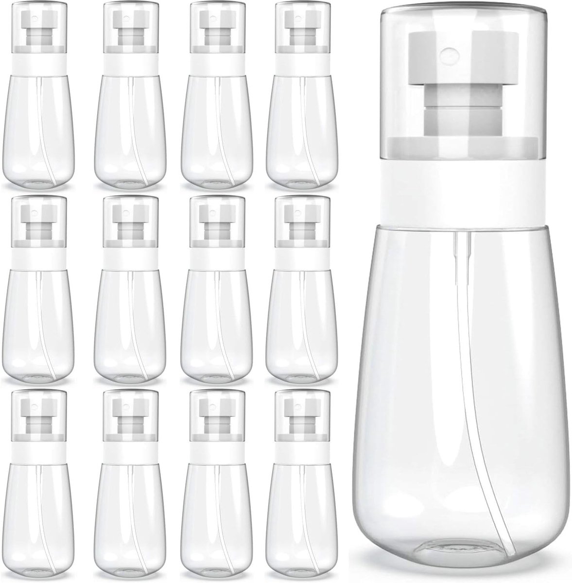 12 Sprayflessen 100 ml - Fijne Sprayflessen, Levenslang Lekvrij, Herbruikbaar voor Parfum, Huidverzorging en Make-up