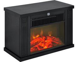 Elektrische sfeerhaard zwart - Moderne elektrische kachel - Met realistisch vlameffect -…