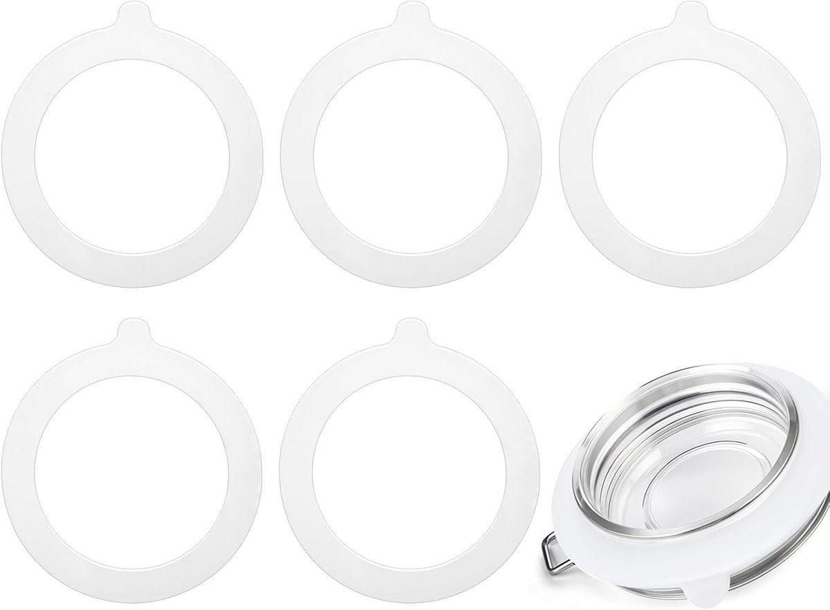 6 Stuks Silicone Vervangingsringen voor Inmaakpotten - Lekvrije Rubber Seals voor Bewaren, Canning en Luchtdichte Deksels