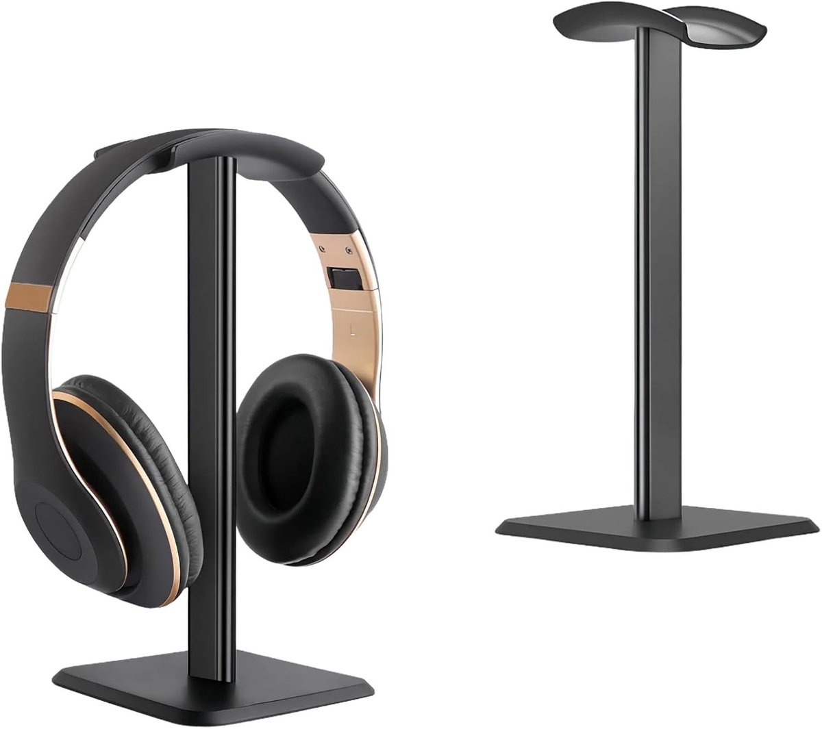 Hoofdtelefoonstandaard voor over-ear hoofdtelefoons, verwijderbare houder met ABS hoofdsteun, antislip TPU silicone en stevige basis voor alle hoofdtelefoonformaten