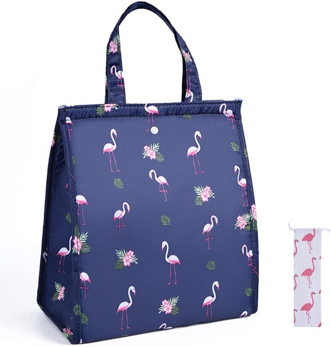Praktische Vouwbare Lunchtas 25 x 16 x 30 cm voor Bento, Fruit, Snacks en Dranken voor Schooluitjes met Bestekzak