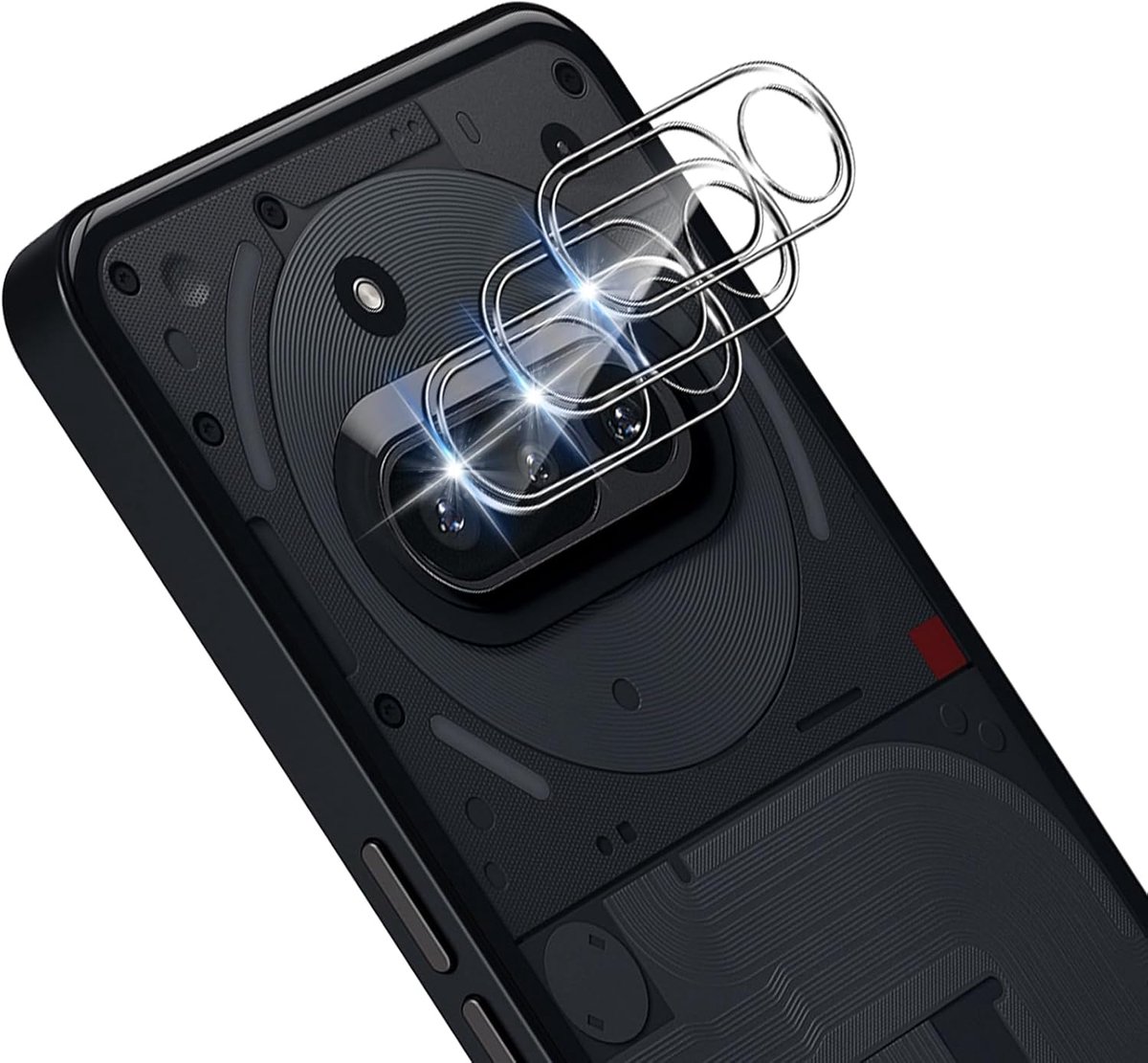 Camerafolie voor Nothing Phone 3A, hardheid 9H gehard glas, camera-lensbescherming, anti-kras, luchtbelvrij, HD transparant beschermend glas, 3 stuks
