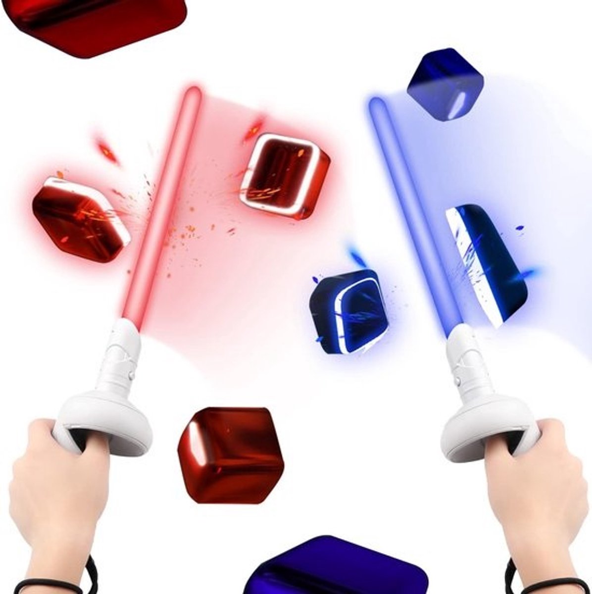 RGB Controller Grips VR-accessoires voor Quest 2, Compatibel met Beat Saber en Supernatural