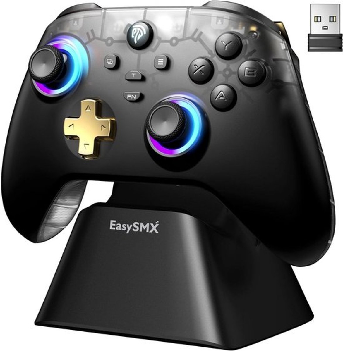 Draadloze Pro Gamecontroller met Oplaaddock voor PC, Switch, iOS en Android - Hall Effect Joysticks