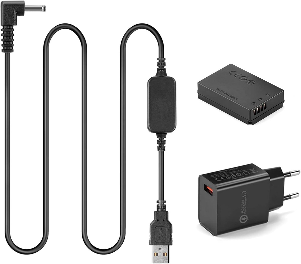 5-8.4V USB Drive Kabel ACK-E12 Voeding + DR-E12 DC Koppeling LP-E12 Dummy Batterij DC Grip + 5V 3AMP Adapter Kit voor Canon EOS M EOS M2 M10 M50 M100 M200