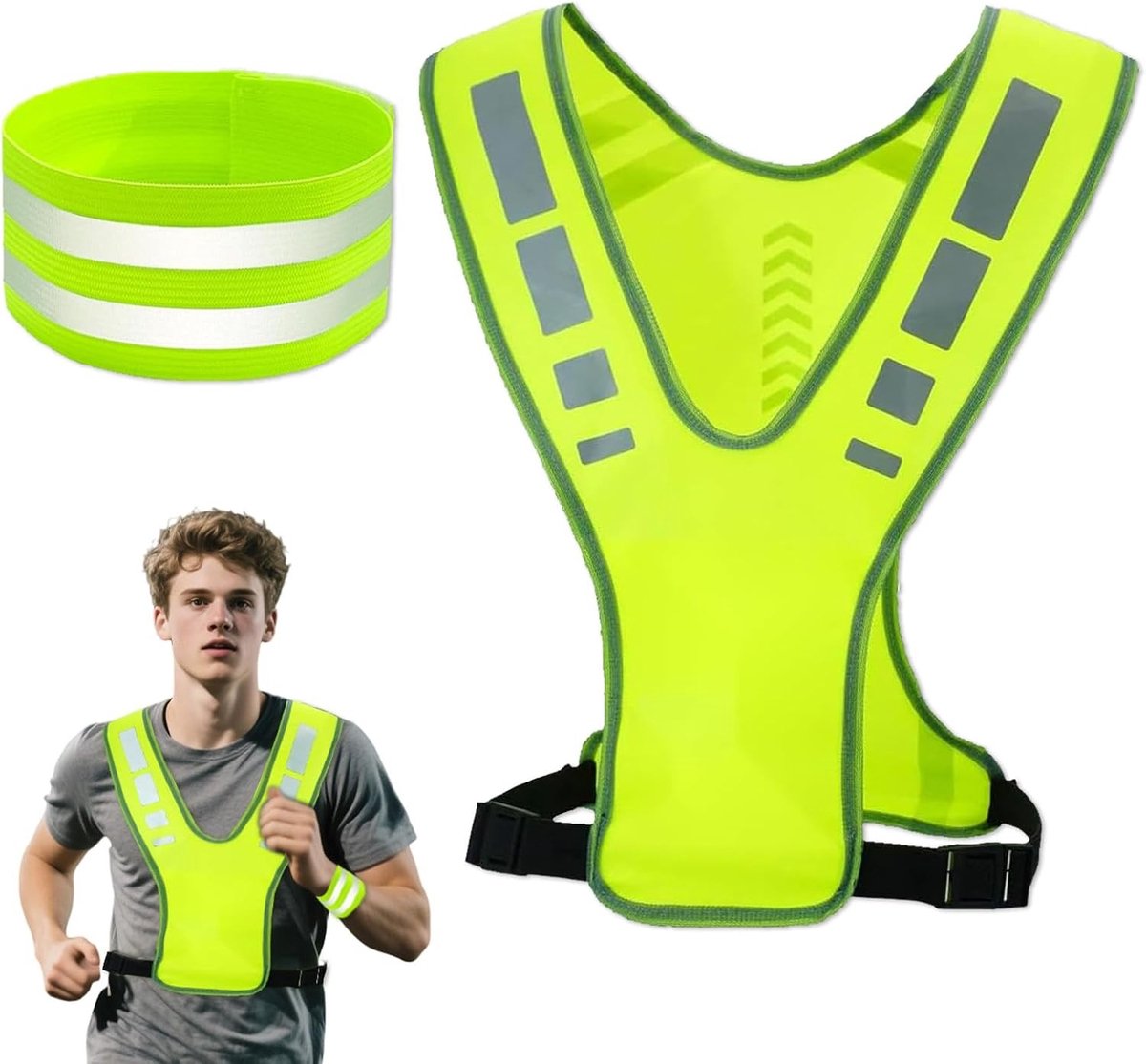Reflecterend Veiligheidsvest met Zakjes - Ideaal voor Nachtfietsen, Hardlopen en Wandelen - Set van 2 Stuks voor Volwassenen en Kinderen