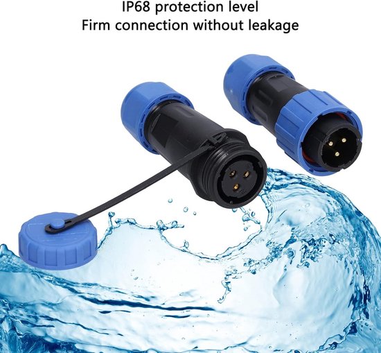 Waterdichte 3-Pins Stekkerverbinding, IP68, 250V 10A, Geschikt voor Marine en Elektrische Toepassingen