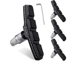 Bicycle V-Brake Pads (4-Pack) – Premium Mountain Bike Brake Pads – Wear-Resistant, Quiet Braking – Hex Key Included for Installation