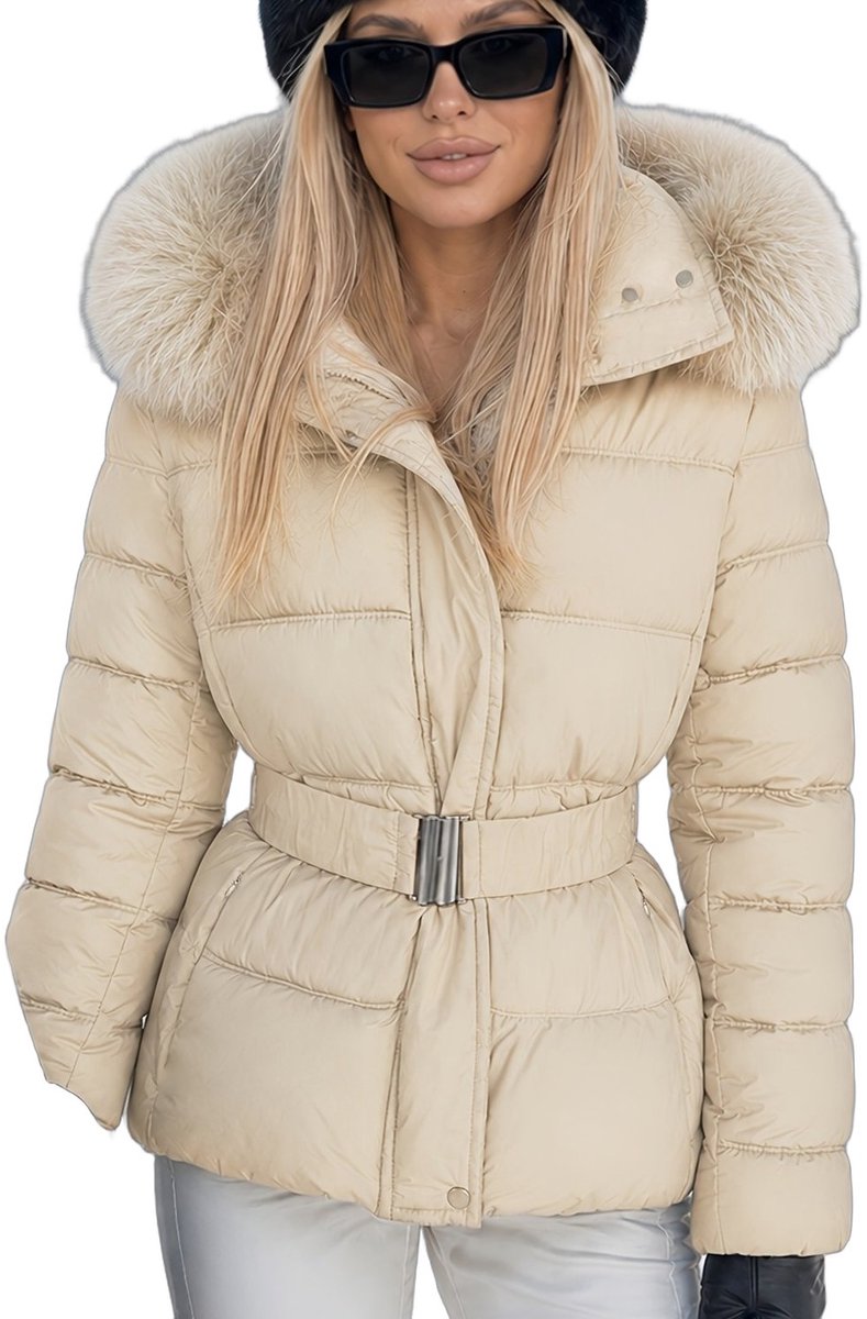 Currero Winterjas Parka Dames Lange Jas Dames Wintermantel Overjas Gewatteerd Waterdicht Winter Stijlvol Mantel Vrouwen Volwassen Champagne