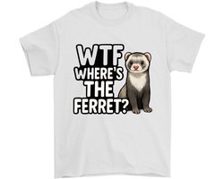 Ferret Shirt – WTF WHERE'S THE FERRET? – Dieren Outfit – Unisex T-Shirt voor Dames & Heren – Leuk Cadeau