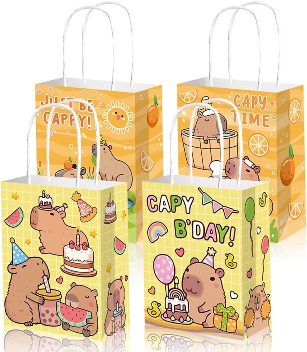 Leuke Papieren Cadeauzakken met Handvatten, 12 Stuks voor Feestjes, Verjaardagen en Trouwen, Ideaal voor Snoep en Goodies