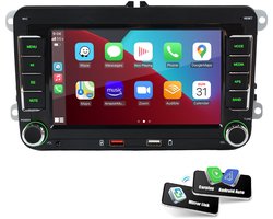 ESSGOO Volkswagen CarPlay scherm- met Apple Carplay & Android auto (Draadloos) -Plug&Play- voor Volkswagen, Skoda & Seat - Golf, Polo, Tiguan, Touran,...-7inch Touchscreen scherm-Bluetooth-Usb