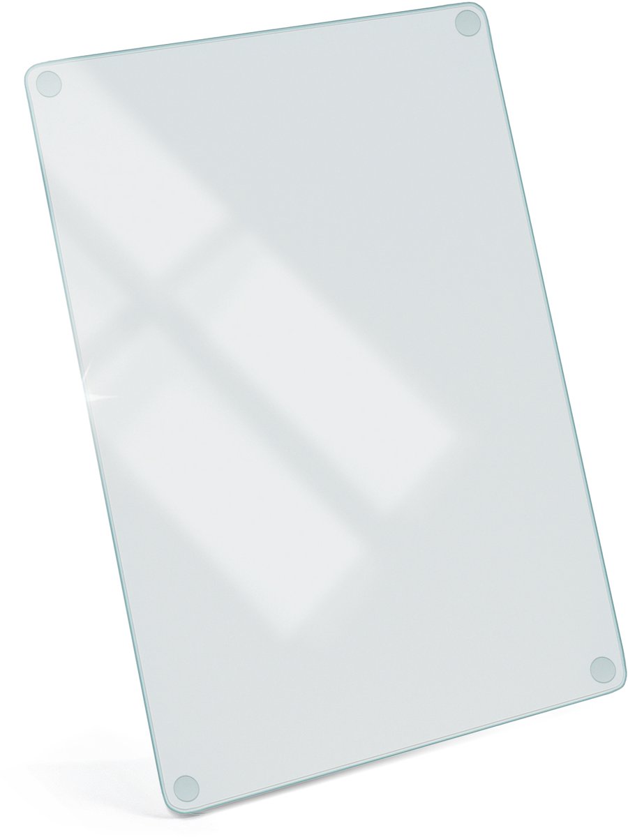 WallMuralia Glazen Snijplank - 60 x 52 cm - Snijplank van Gehard Glas - Rechthoekige Keukenbenodigdheden - Transparante Glazen Snijplank - Serveerplank