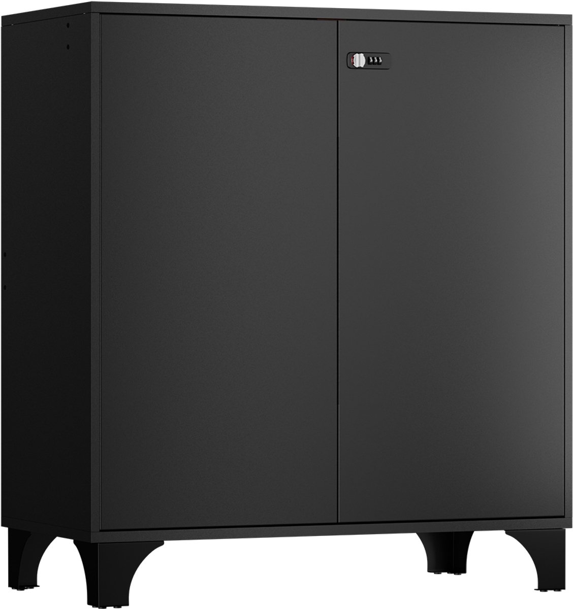 EGGREE Afsluitbare Lockerkasten met cijferslot voor thuiskantoor - zwart - 80 x 40 x 90 cm