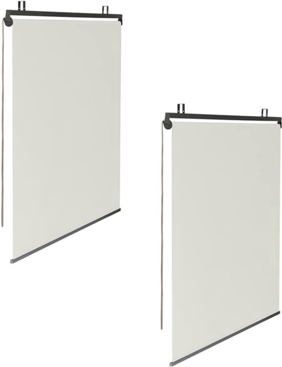 Set van 2 rolgordijnen L 124 x H 225 cm voor pergola ecru