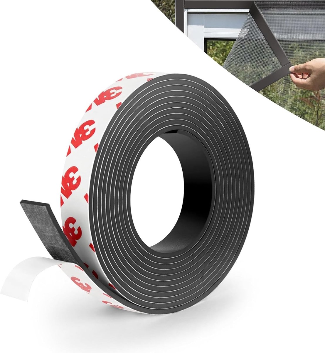 Zelfklevende Magnetische Tape voor Horren, Gordijnen en DIY Projecten - 10x1.5mm Magnetische Strips voor Foto's en Posters