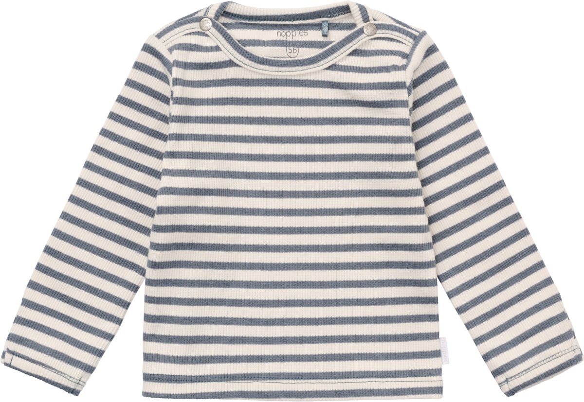 Noppies Shirt Stripe Lange Mouw - Maat 56 - Stormy Weather