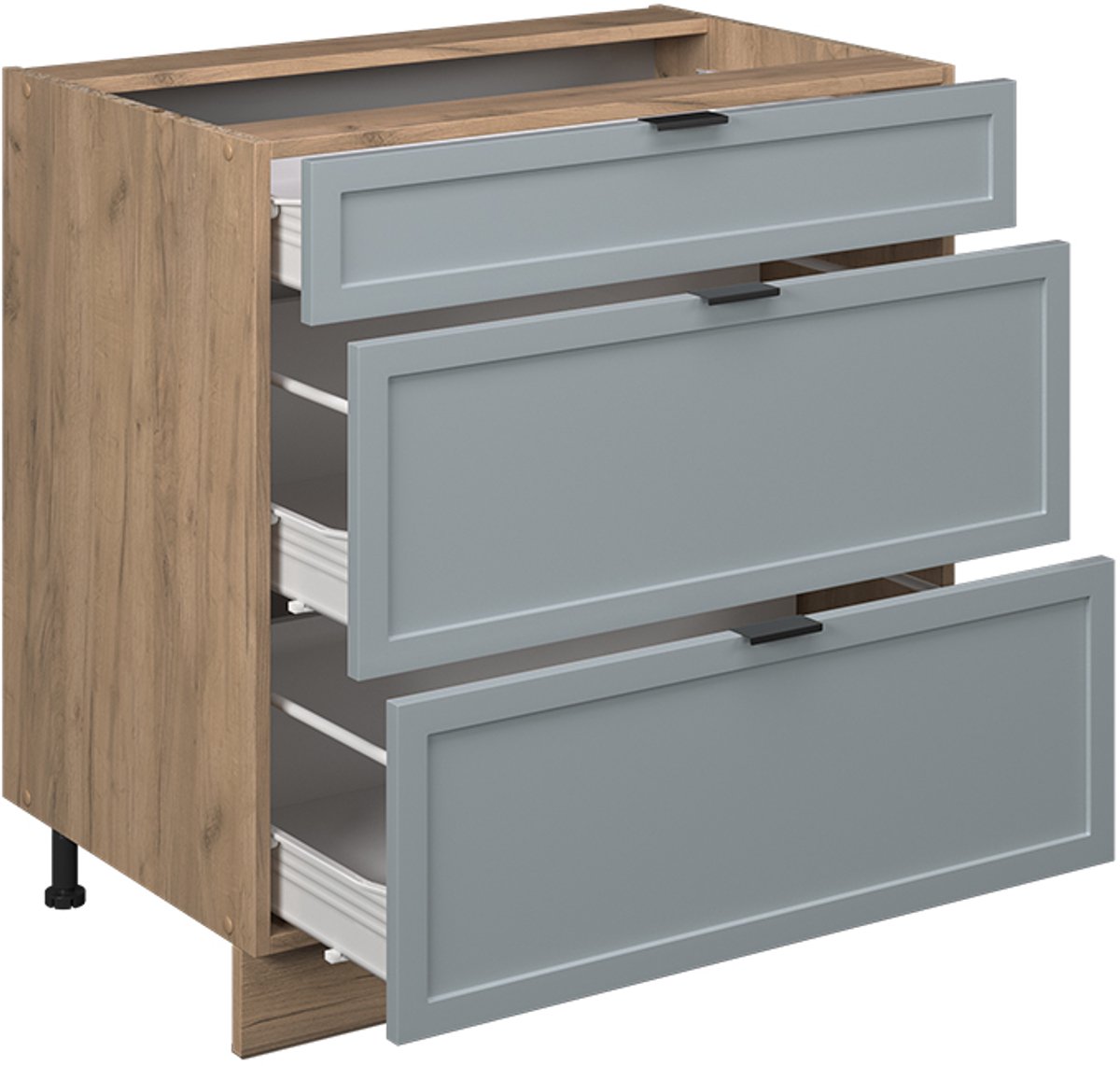Vicco Fame-Line Keukenonderkast – 80 cm Krachtige eik goud Licht blauw-grijs/Goudkleurig Eiken
