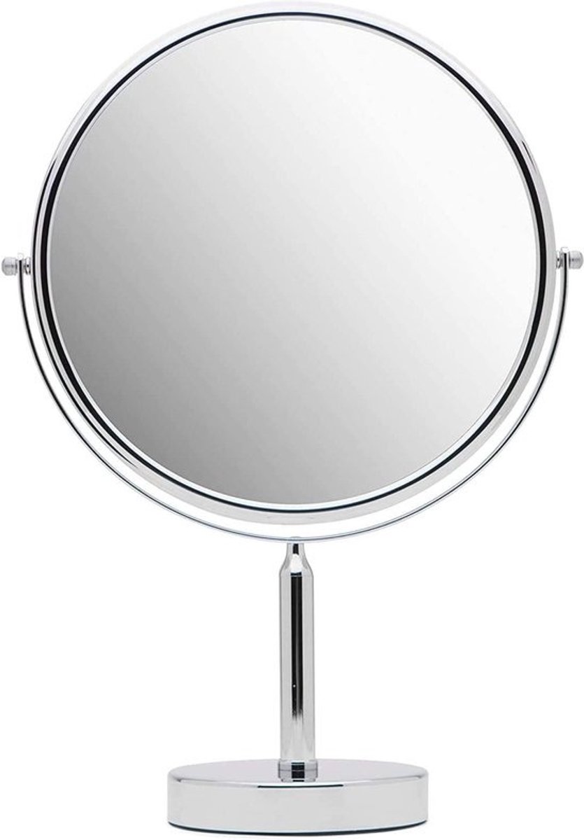SnelShoppen - Grote 3x Vergrotende Ronde Badkamerspiegel en Make-up Spiegel met 360° Rotatie, 43cm x 28cm, Zwart, Perfect voor Dagelijks Gebruik